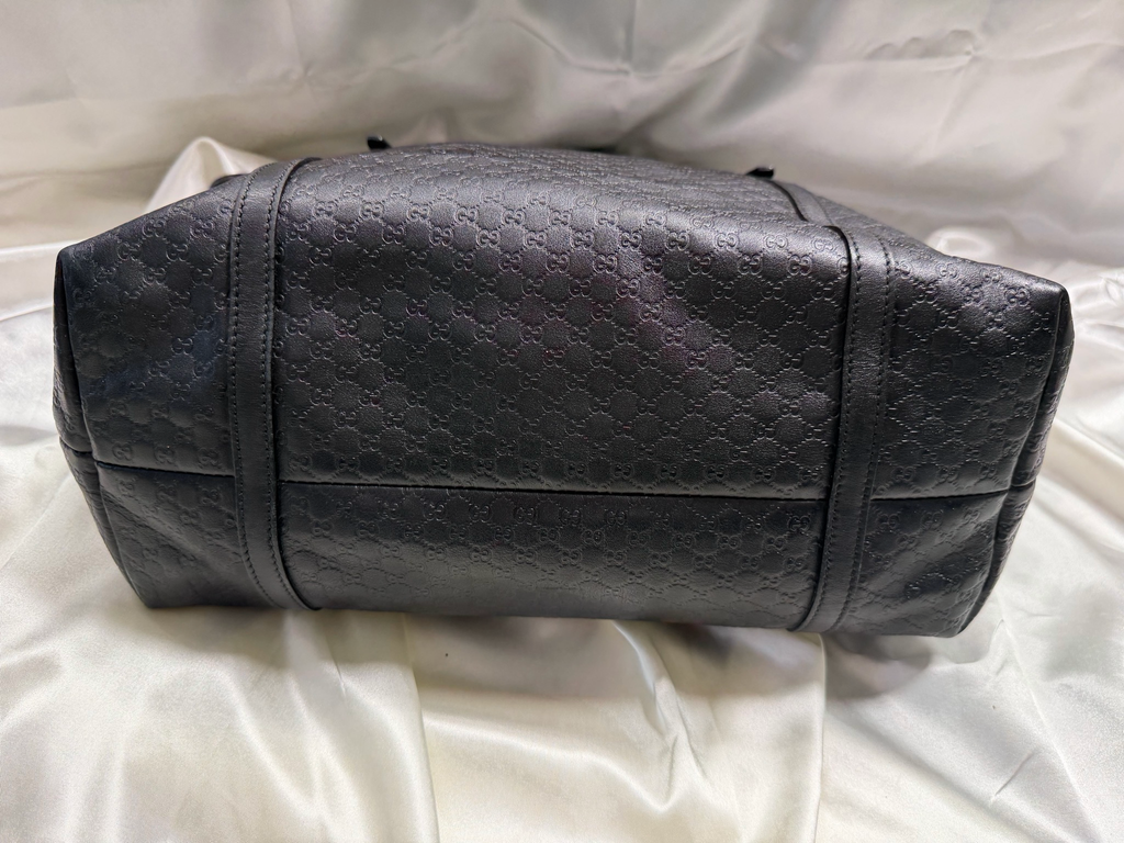 Gucci Microguccissima Nice Medium Tote Shoulder Bag in Black