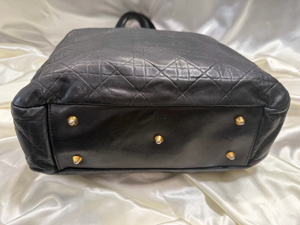 Christian Dior Cannage Quilted Vertical Lambskin Tote