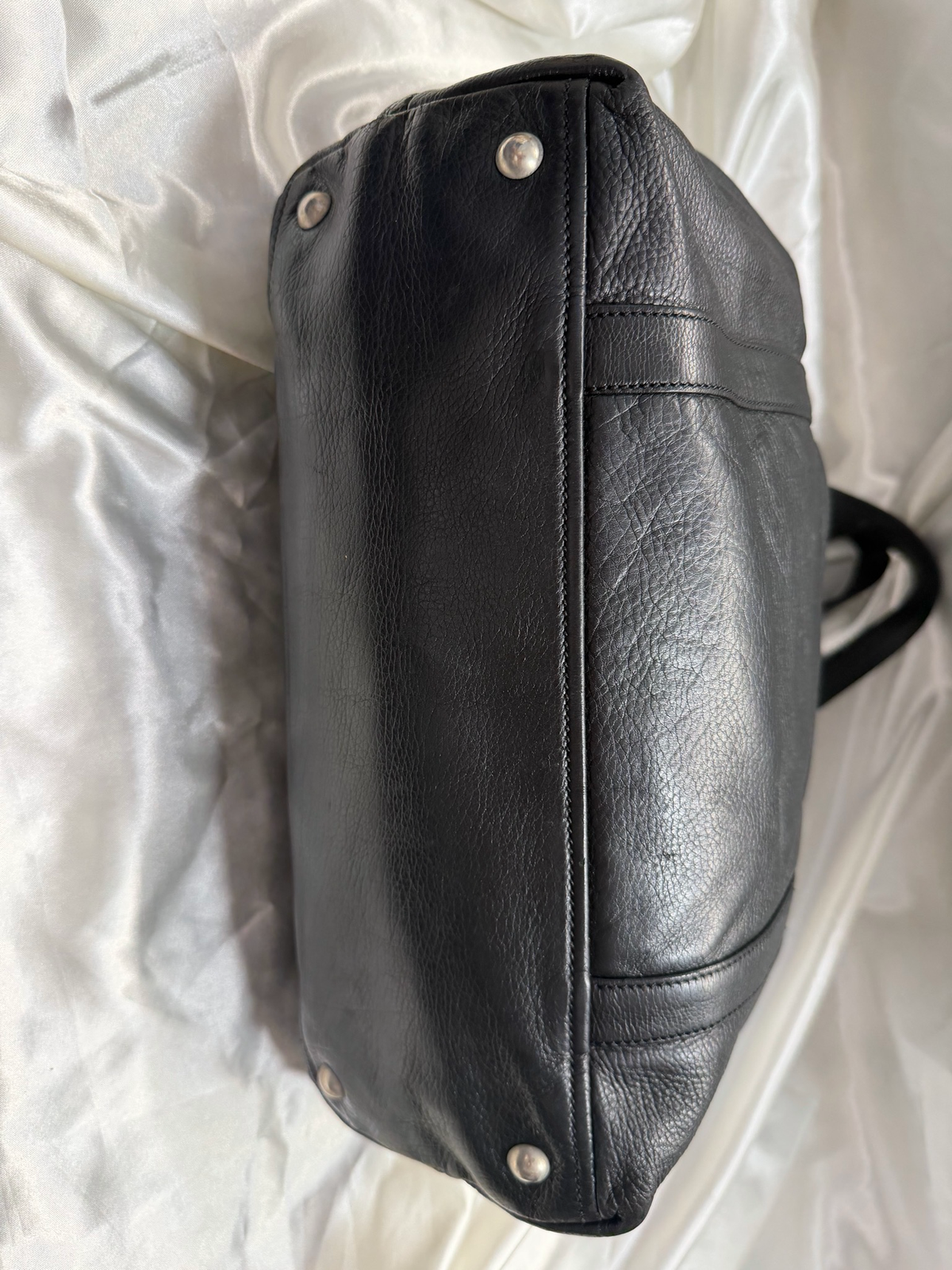 Prada Leather Boston Bowler Satchel Tote in Black