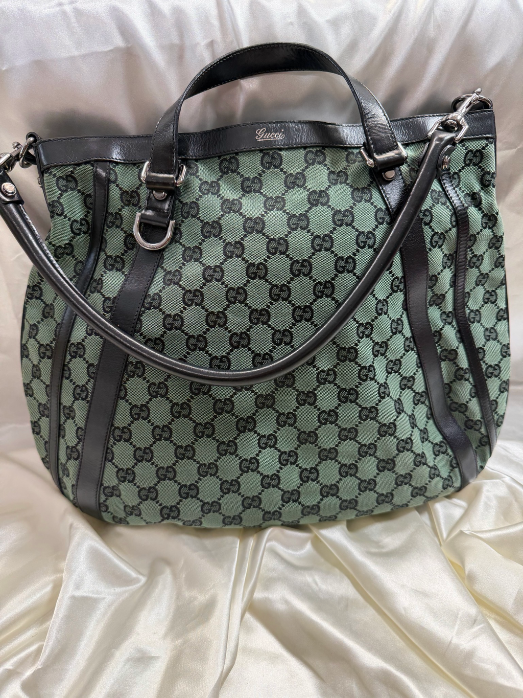 Gucci Monogram Canvas Abbey Hobo Shoulder