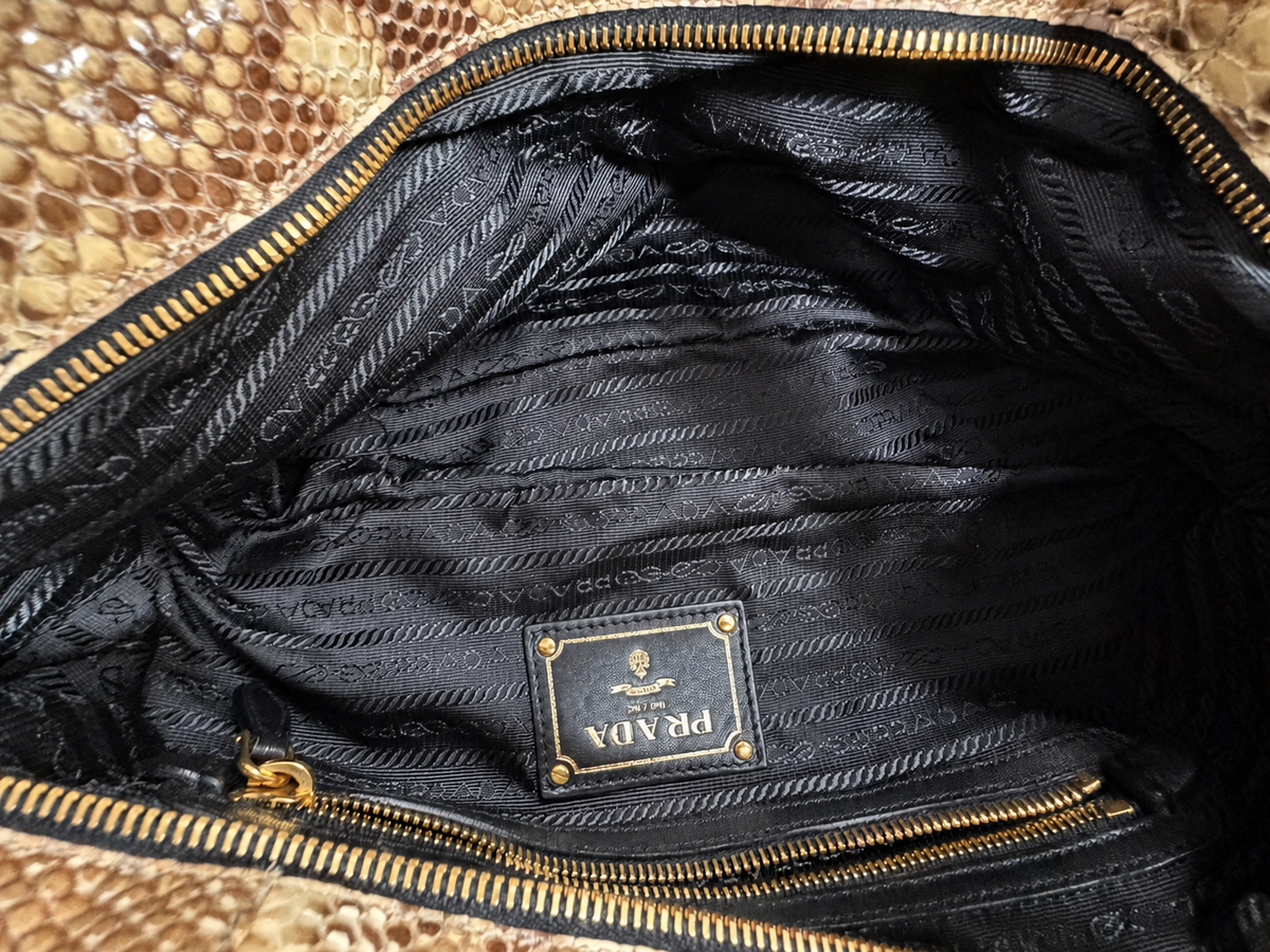Prada Phyton Crossbody Zipper Messenger Bag