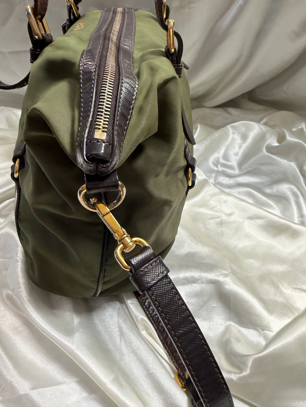 Prada Jacquard Logo Nylon Tessuto Saffiano Convertible Tote Crossbody