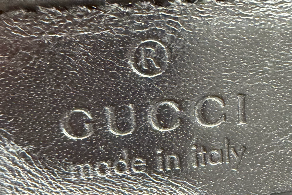 Gucci Mongram Canvas Denim Tote Front Zipper in Black
