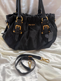 Prada Nylon Tessuto Jacquard Convertible Sling Crossbody in Black