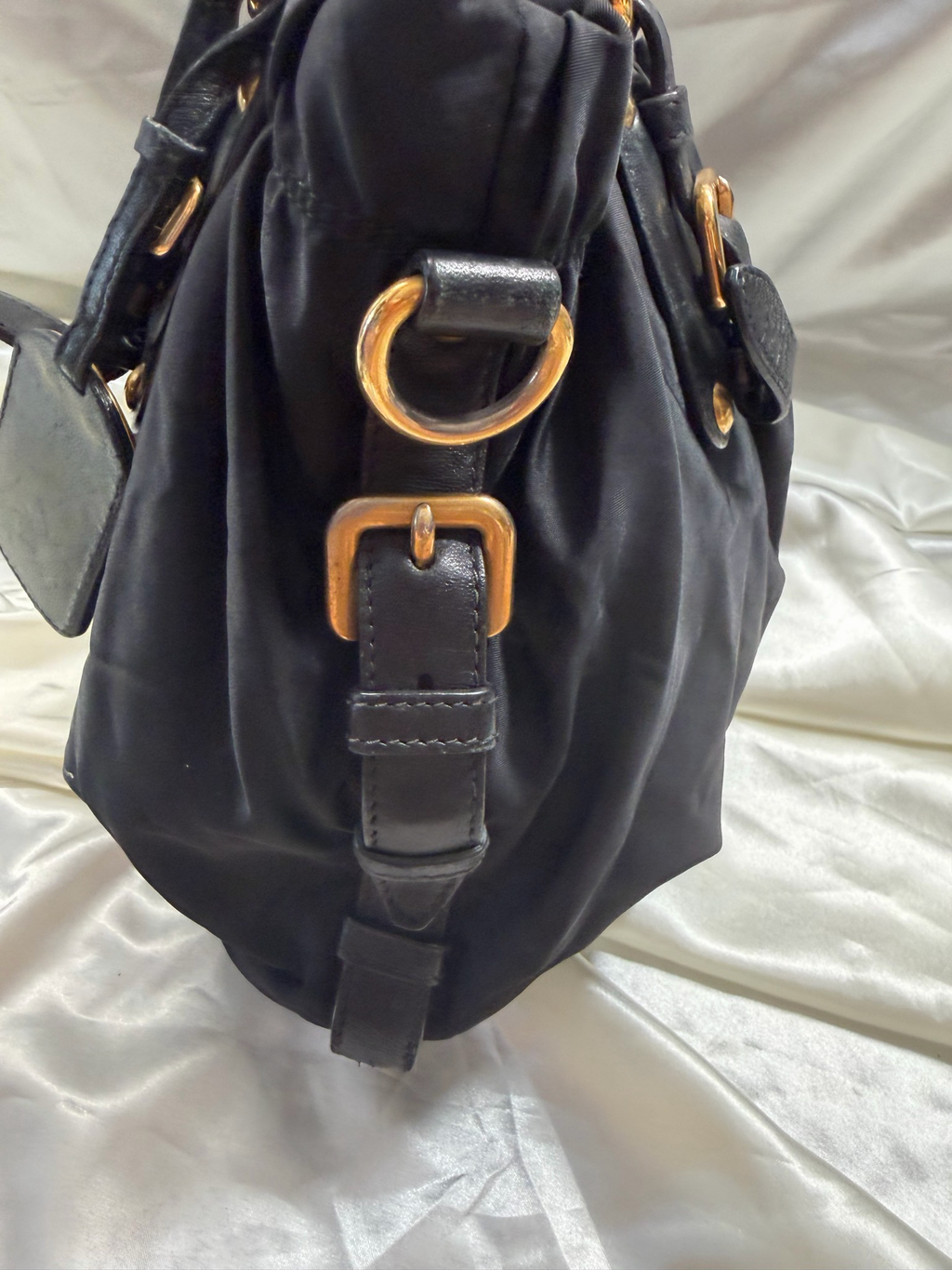 Prada Nylon Tessuto Jacquard Convertible Sling Crossbody in Black