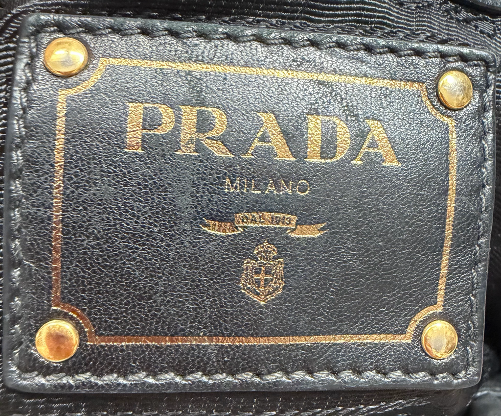 Prada Nylon Tessuto Jacquard Convertible Sling Crossbody in Black