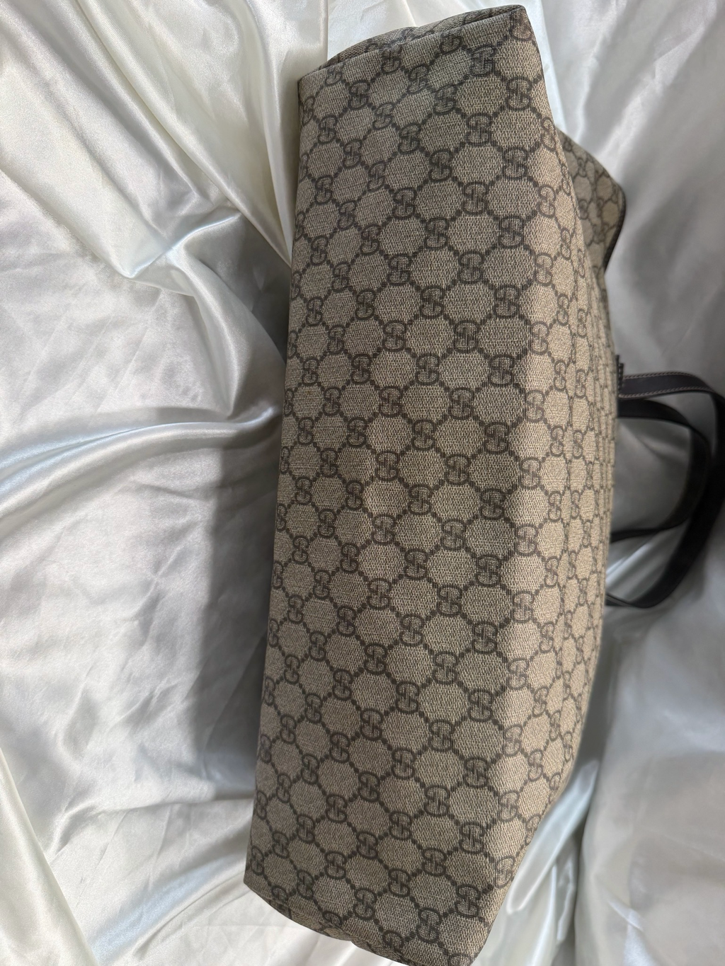 Gucci Monogram Supreme Plus Zipper Tote Shoulder Bag