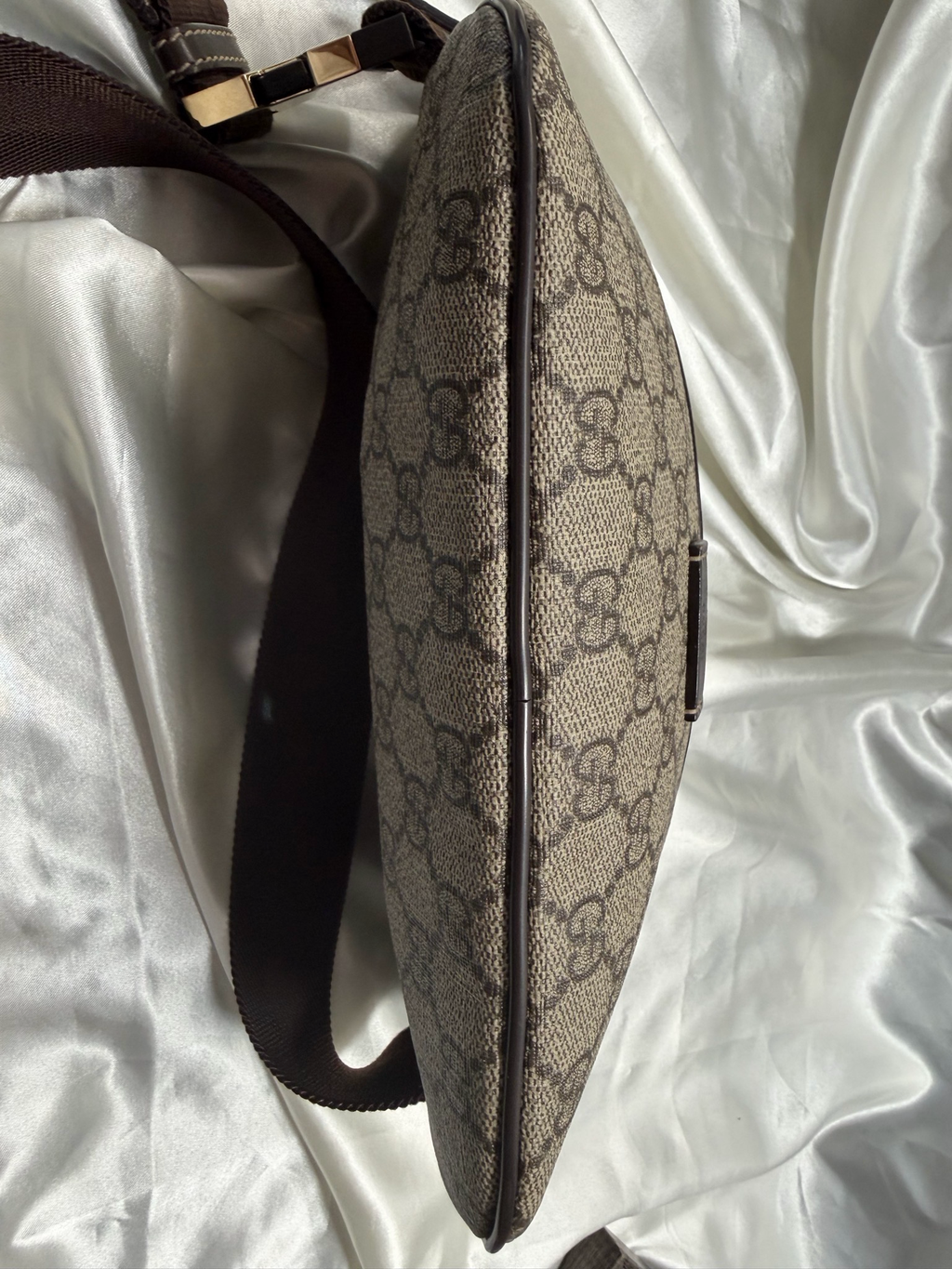 Gucci Monogram Supreme Belt Bag Bum Bag in Dark Brown