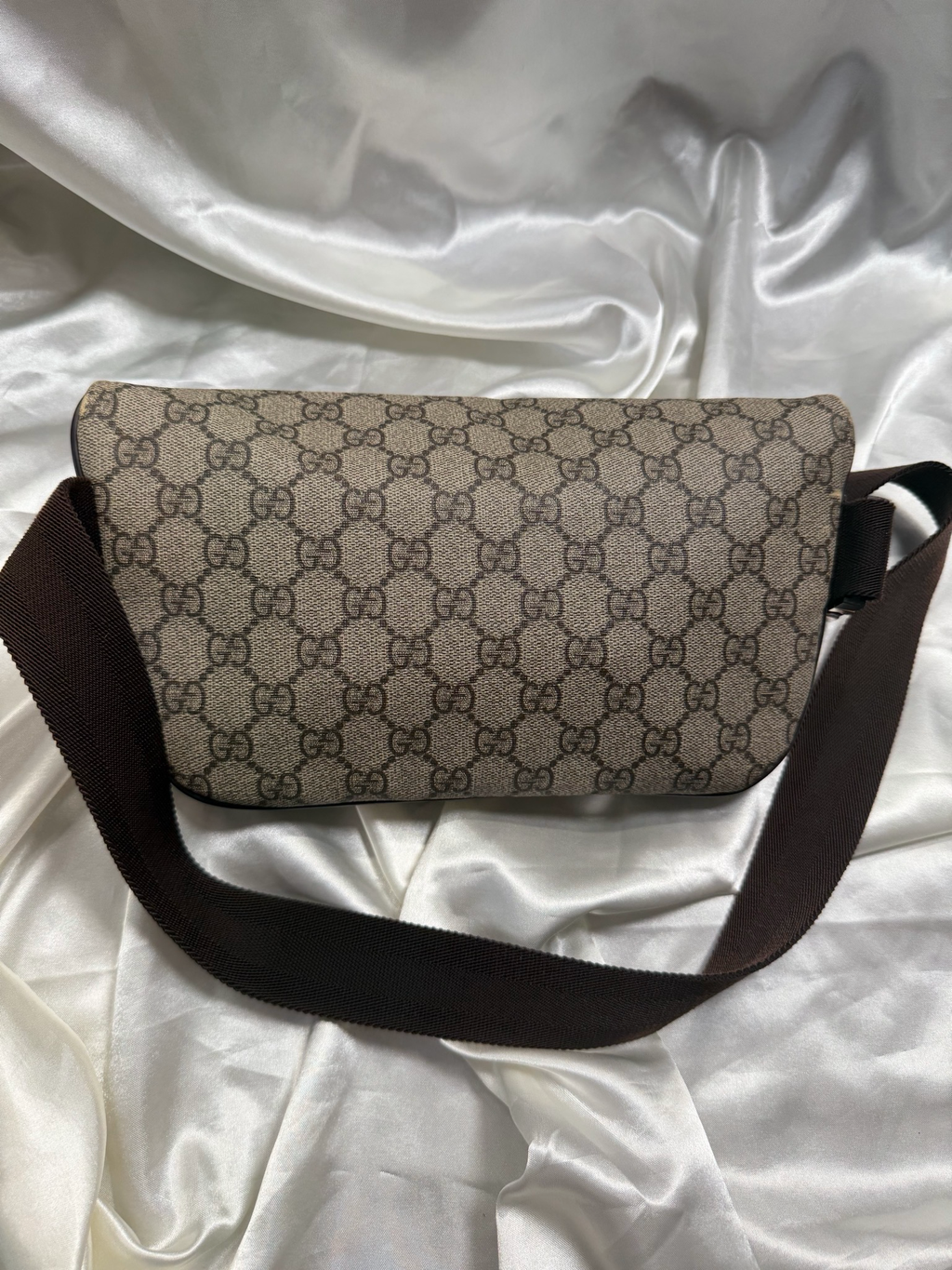 Gucci Monogram Supreme Belt Bag Bum Bag in Dark Brown