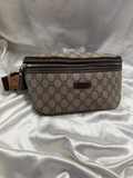 Gucci Monogram Supreme Belt Bag Bum Bag in Dark Brown