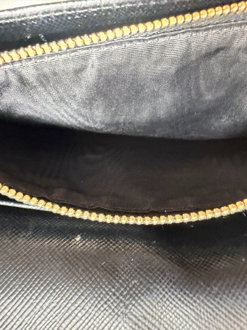 Prada Saffiano Flap Clutch Wallet on Chain in Black