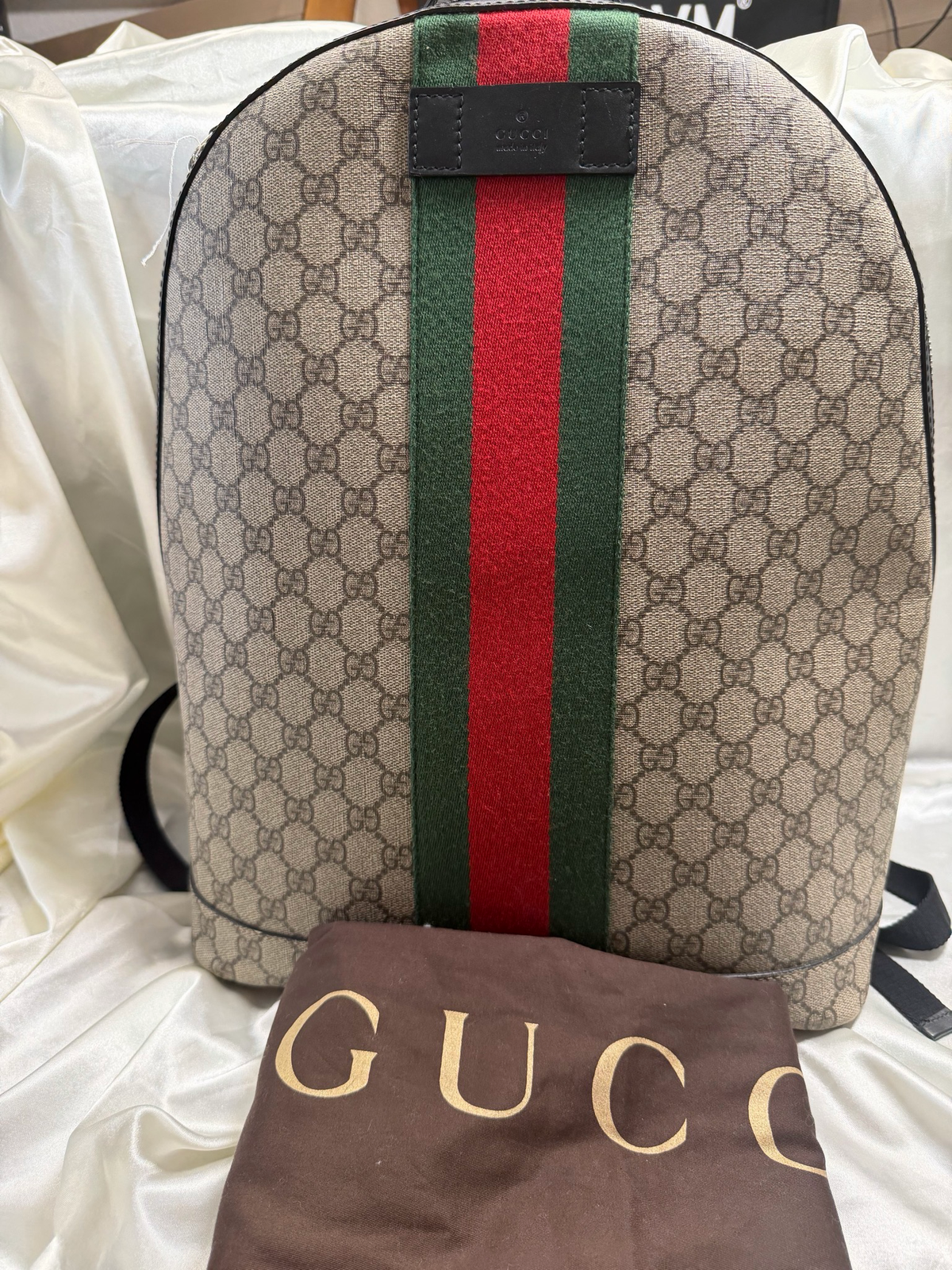 Gucci Monogram Supreme Web Ophidia Backpack
