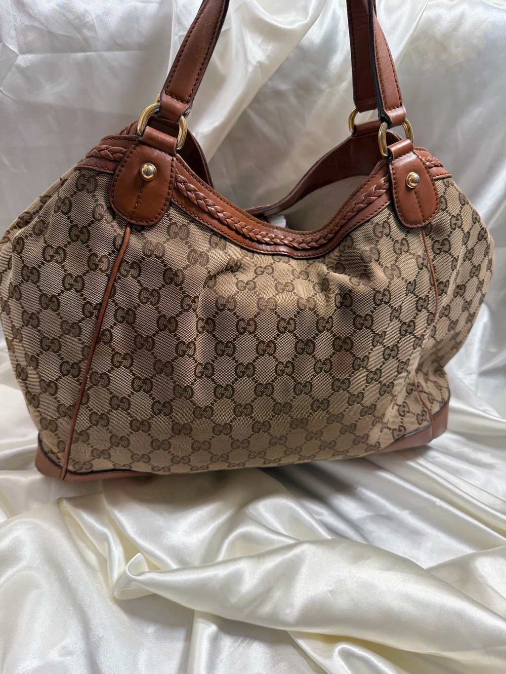 Gucci Monogram Canvas Brick Lane Tote