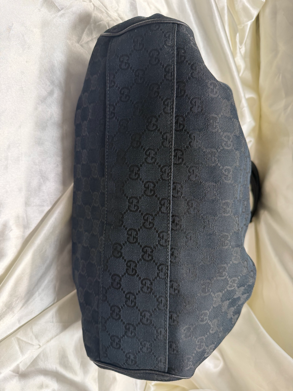 Gucci Monogram Canvas Sukey Tote Medium Shoulder Bag in Black