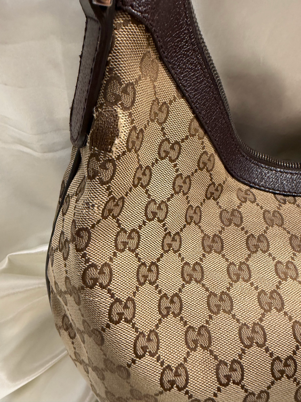 Gucci Monogram Canvas Web Strap Sling Crossbody Messenger