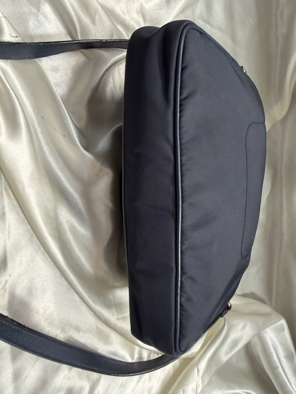 Prada Saffiano Nylon Tessuto Crossbody Sling in Navy Blue