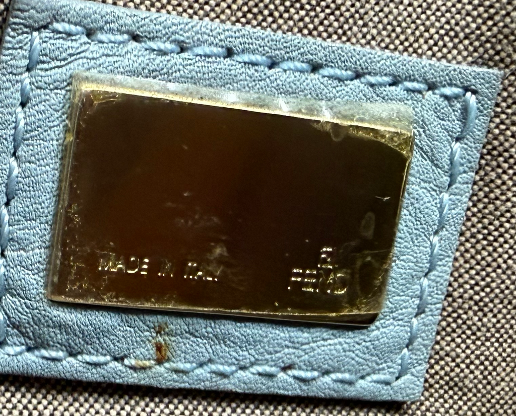 Fendi Zucca Monogram Crossword Flap in Blue