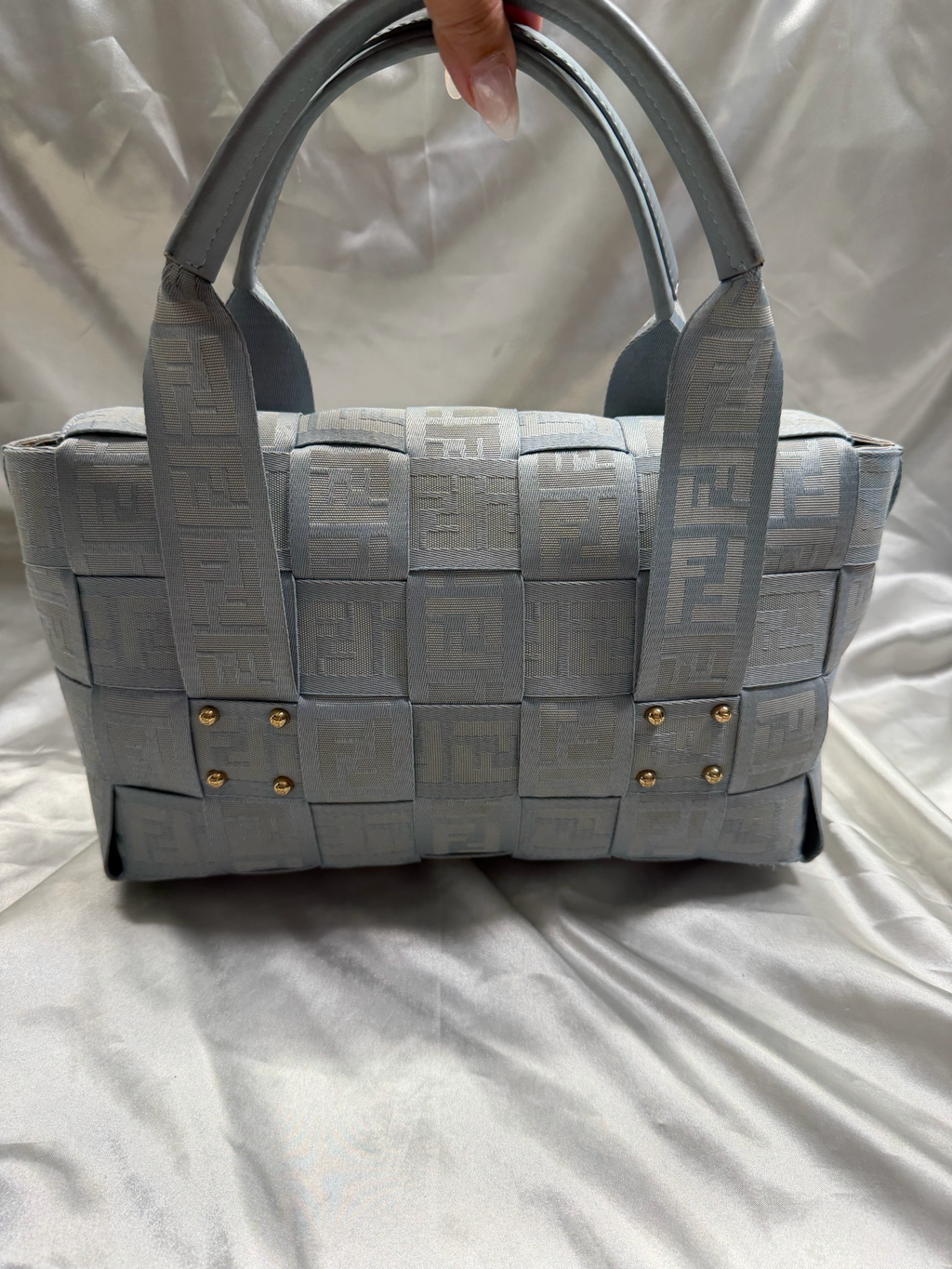 Fendi Zucca Monogram Crossword Flap in Blue