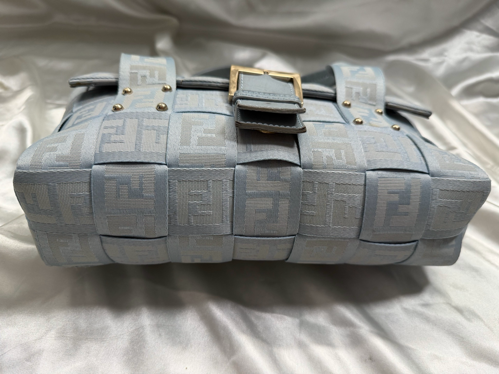 Fendi Zucca Monogram Crossword Flap in Blue