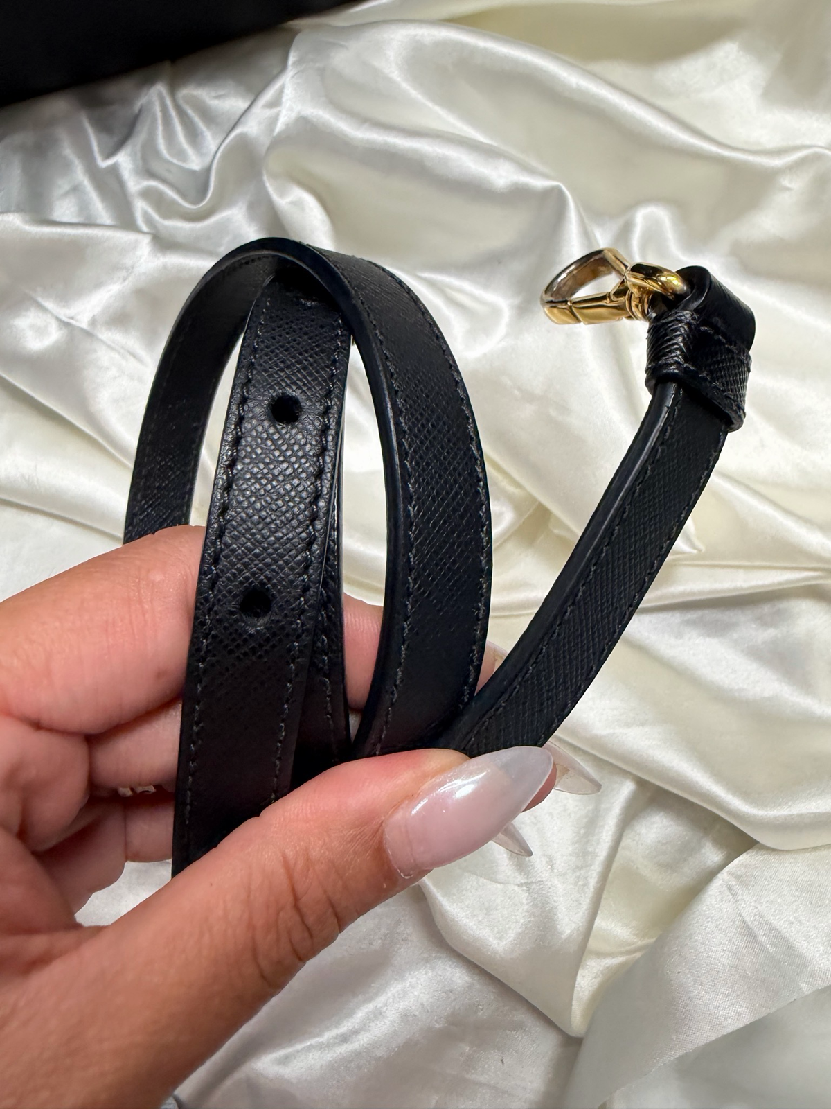 Prada Saffiano Lux Leather Top Handle Convertible In Black