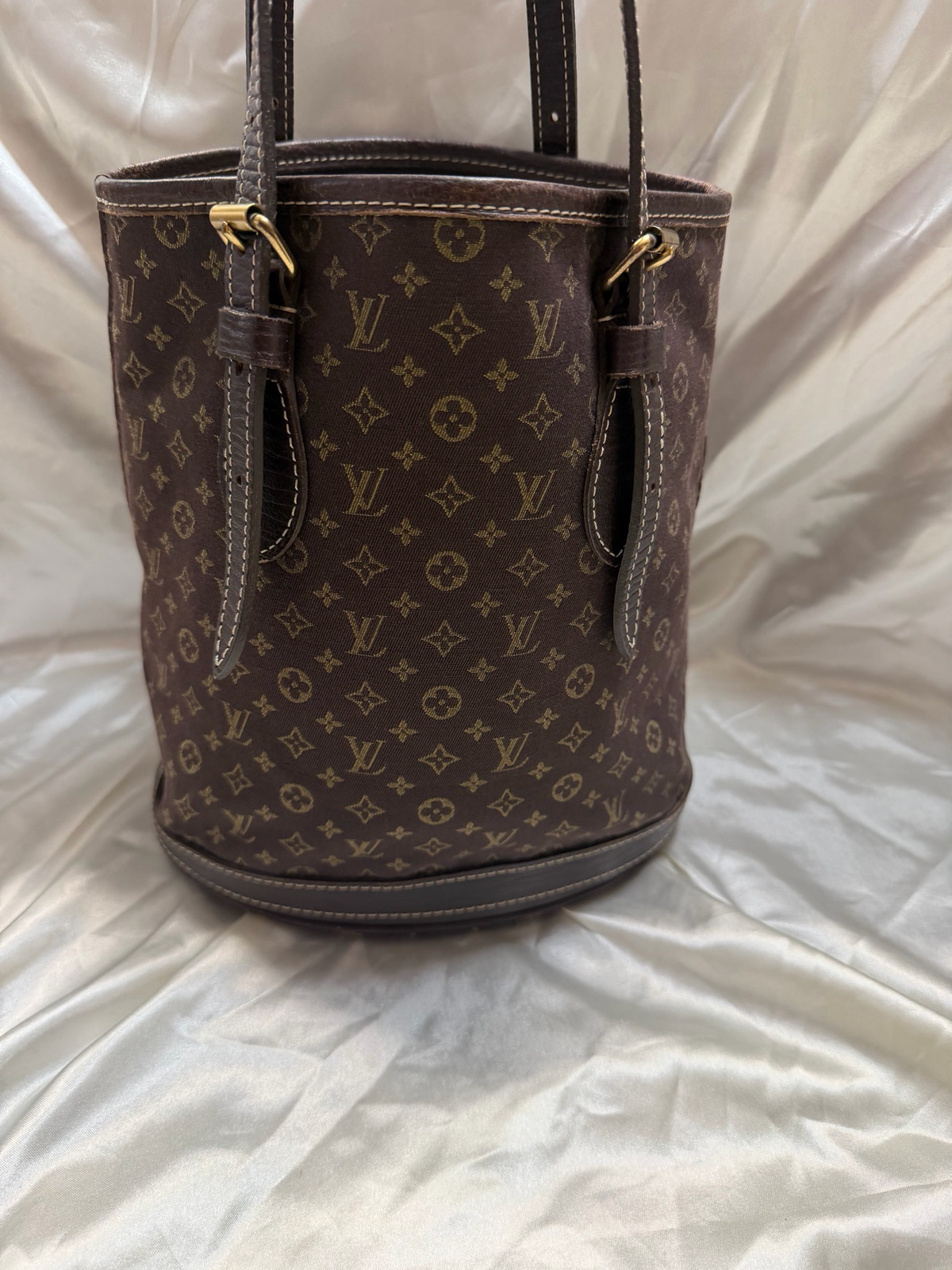 Louis Vuitton Mini Lin Bucket Tote Shoulder in Brown