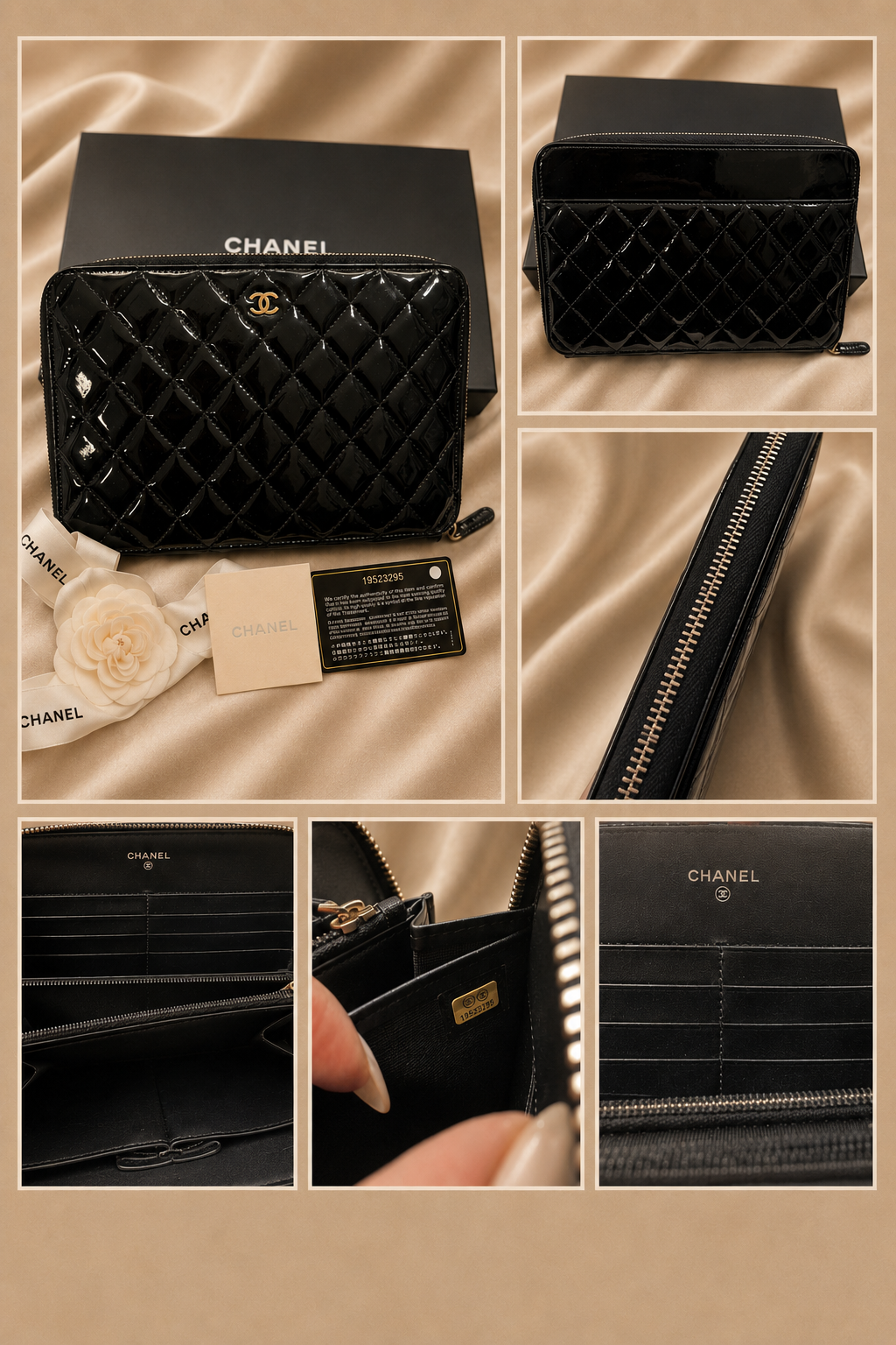 Chanel Patent Quilted Organizer Pouch in Black