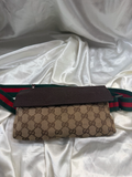 Gucci Monogram Canvas Waist Bag Belt Bum Bag Web Strap