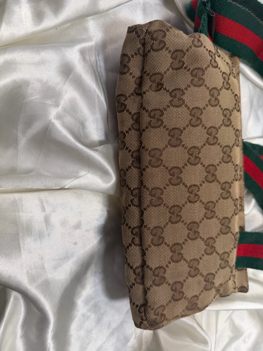 Gucci Monogram Canvas Waist Bag Belt Bum Bag Web Strap