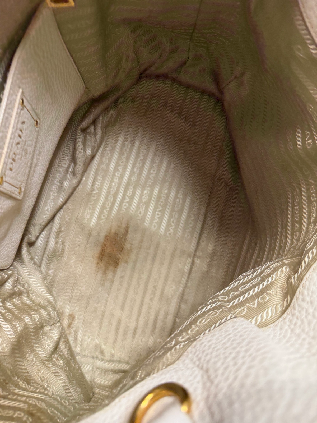 Prada Vitello Daino Tote Convertible Side Pockets