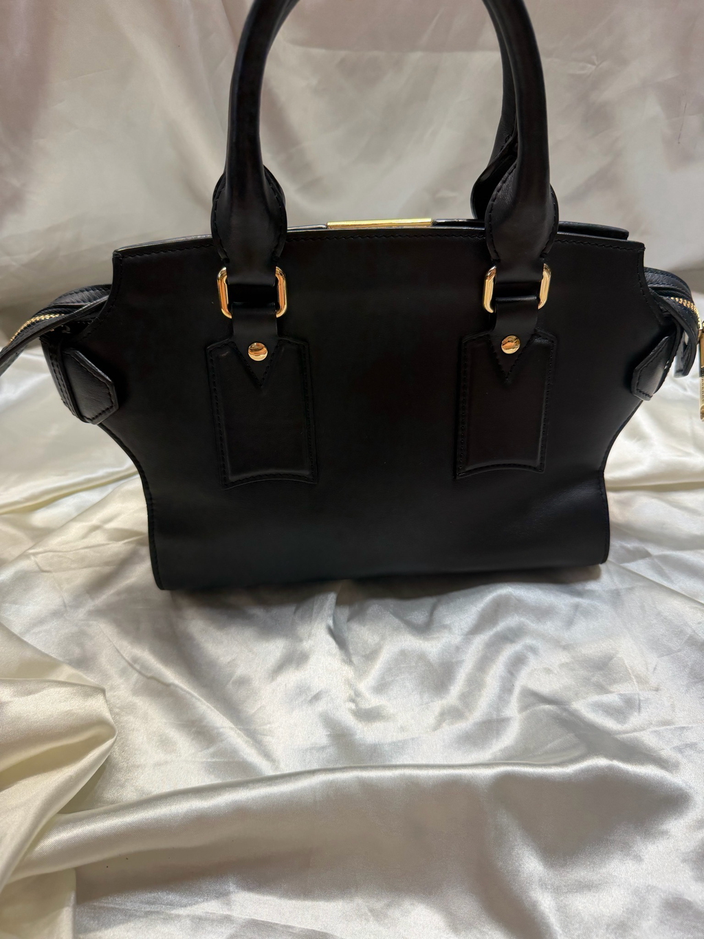 Burberry Smooth Calfskin Top Handle in Black