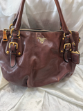 Prada Soft Calfskin Convertible Tote in Brown