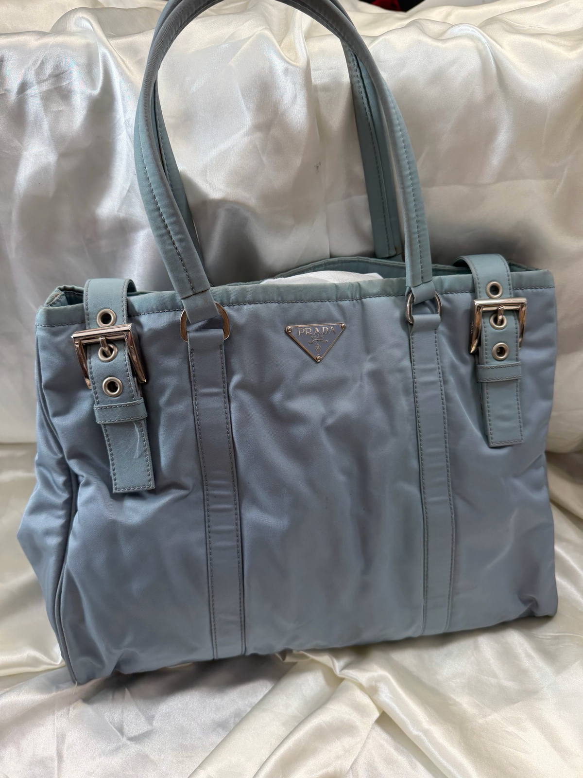 Prada Nylon Tessuto Shoulder in Blue