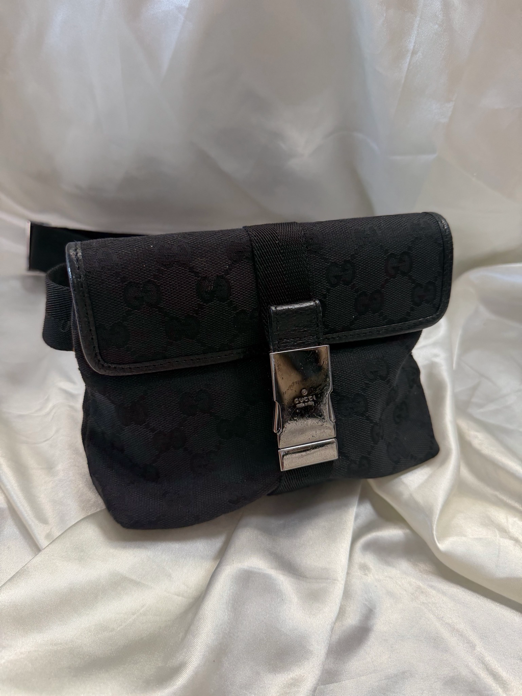 Gucci Monogram Waist Belt Bag in Black