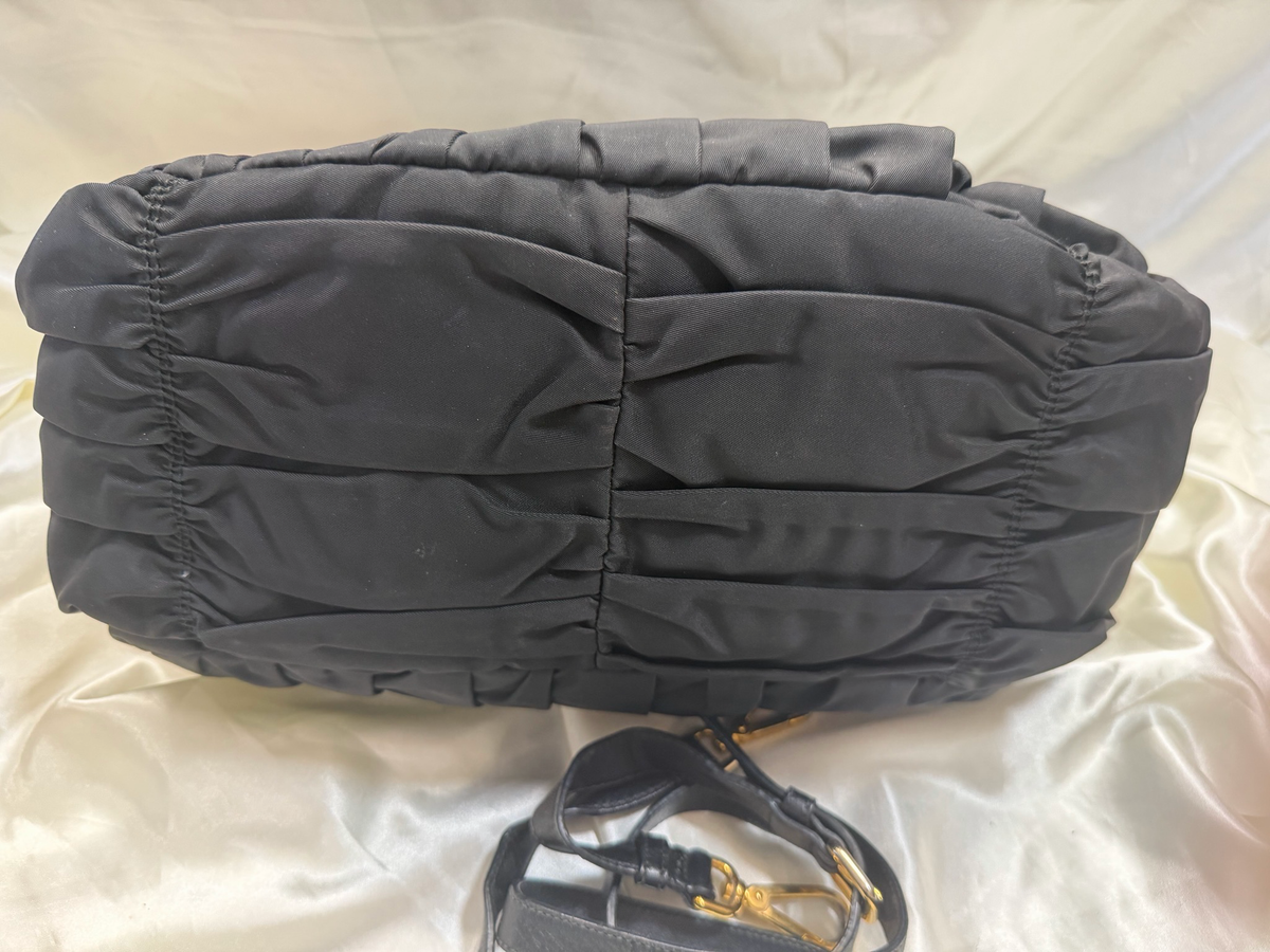 Prada Nylon Tessuto Gaufre Crossbody Sling in Black