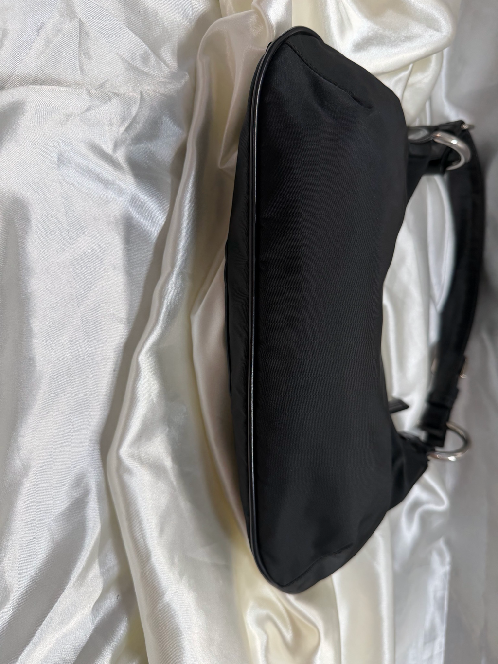 Prada Nylon Tessuto Jacquard Hobo Shoulder in Black