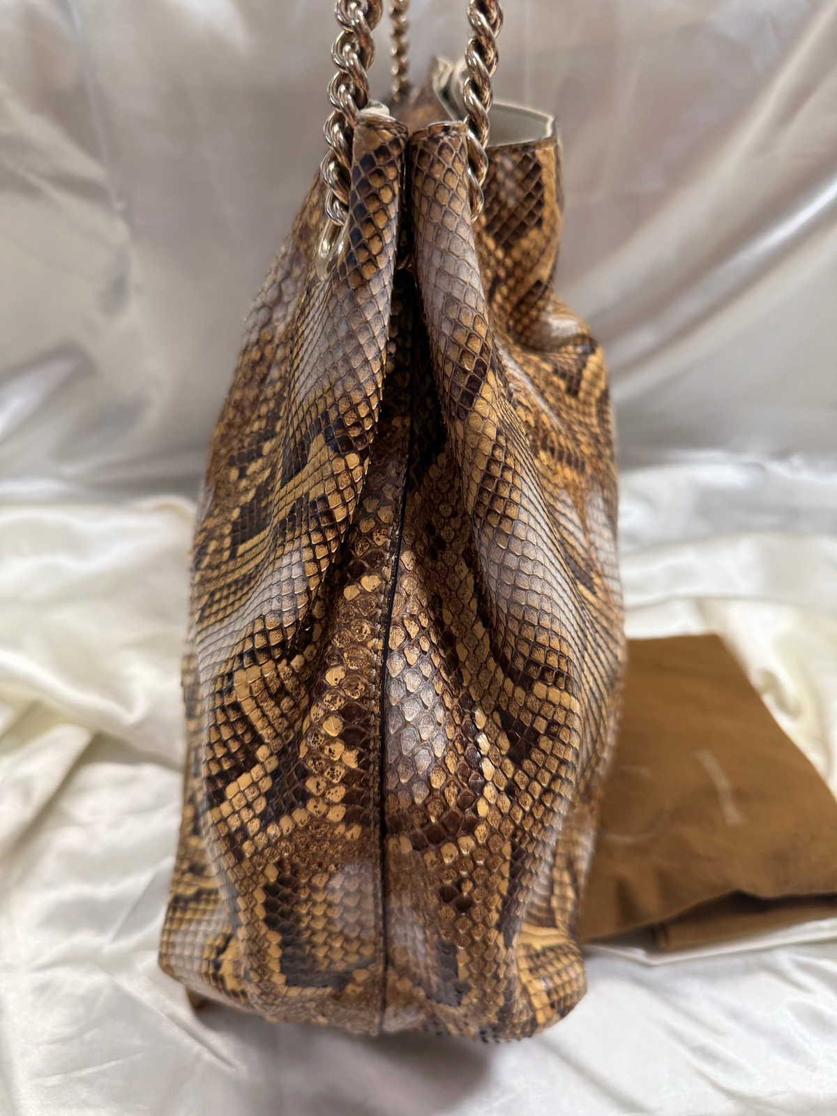 Gucci Python Medium Soho Chain Tote Shoulder Bag