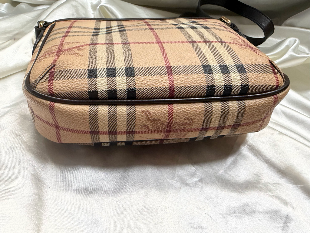 Burberry Haymarket Check Coated Canvas Messenger Sling
