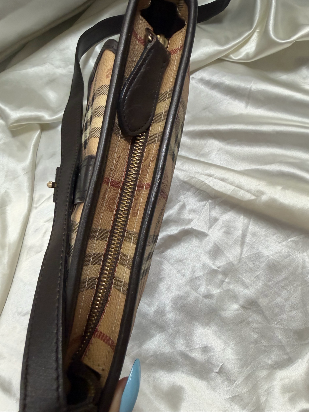 Burberry Haymarket Check Coated Canvas Messenger Sling