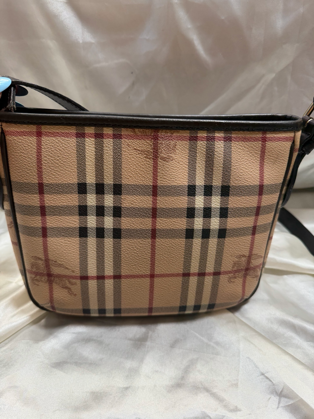 Burberry Haymarket Check Coated Canvas Messenger Sling