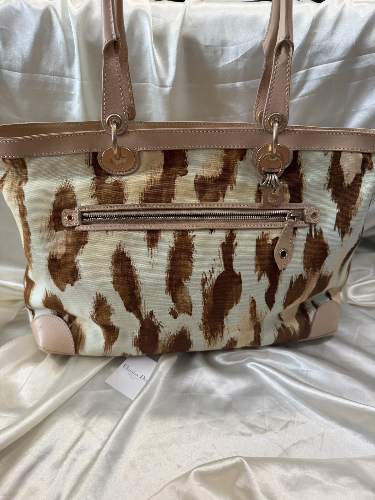 Christian Dior Leopard Saint Tropez Medium Tote Shoulder Bag