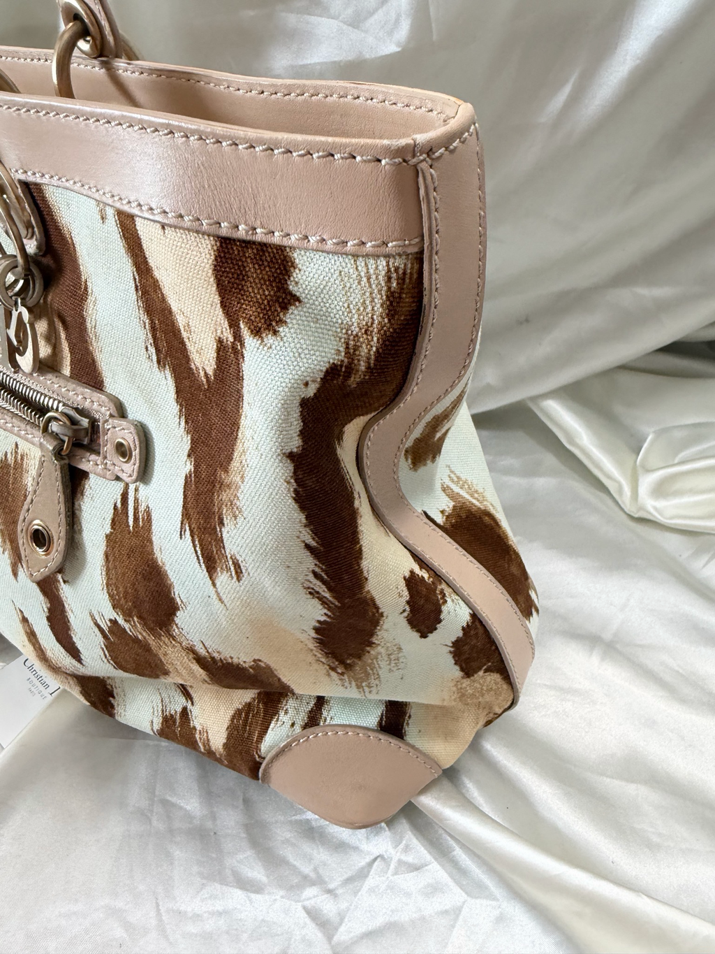 Christian Dior Leopard Saint Tropez Medium Tote Shoulder Bag