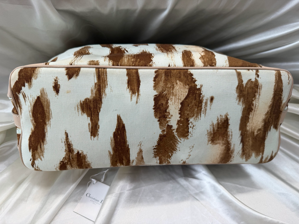 Christian Dior Leopard Saint Tropez Medium Tote Shoulder Bag