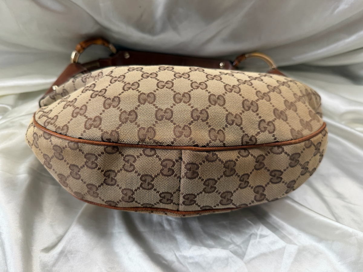 Gucci Bamboo Ring Halfmoon Hobo Shoulder Bag