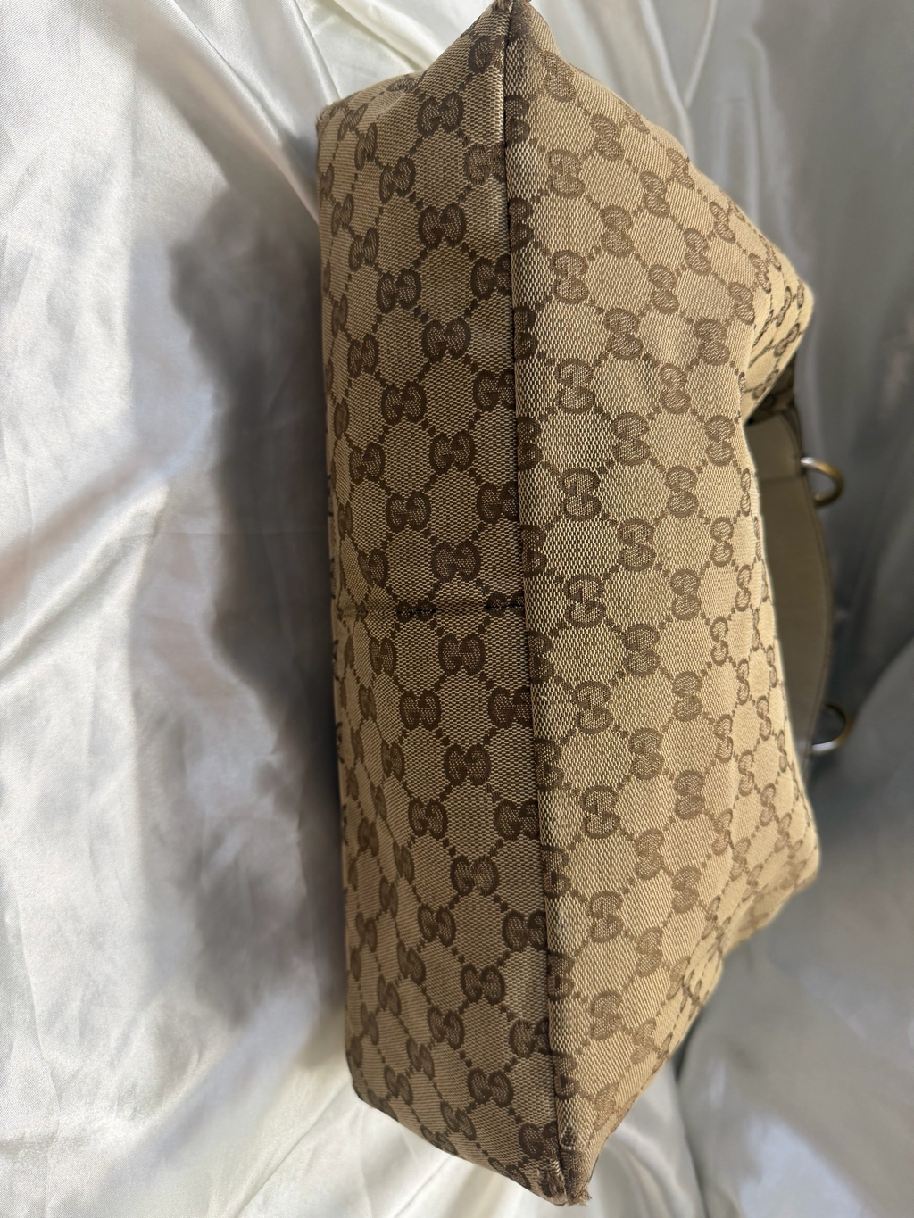 Gucci Monogram Canvas Horsebit Hobo Shoulder