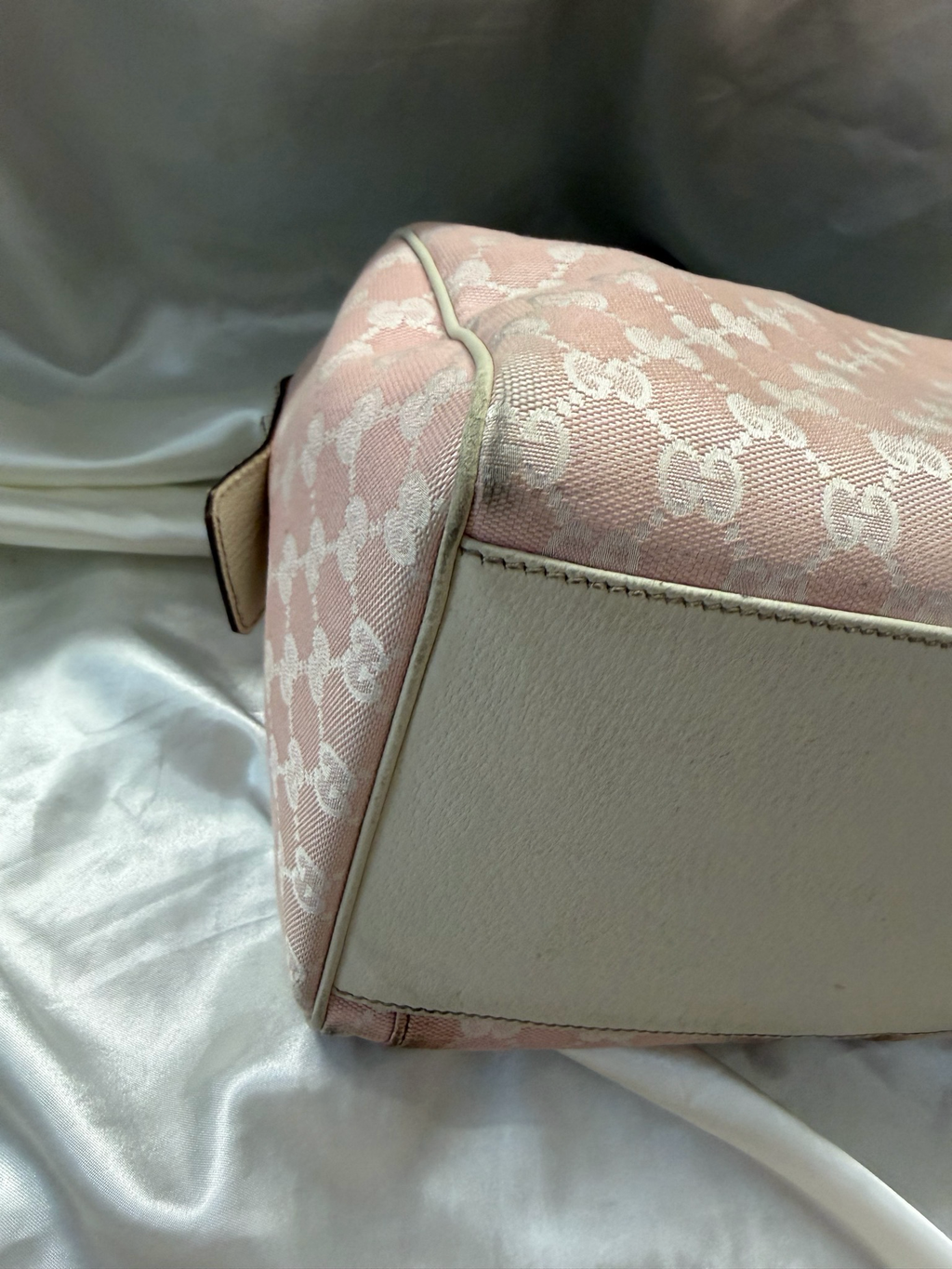 Gucci Monogram Canvas Abbey Double Pocket Satchel Bowler