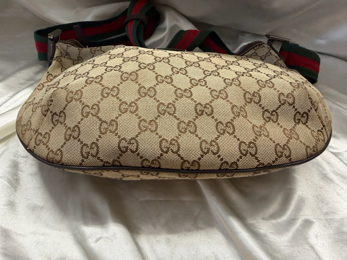 Gucci Monogram Canvas Web Sling Strap Crossbody