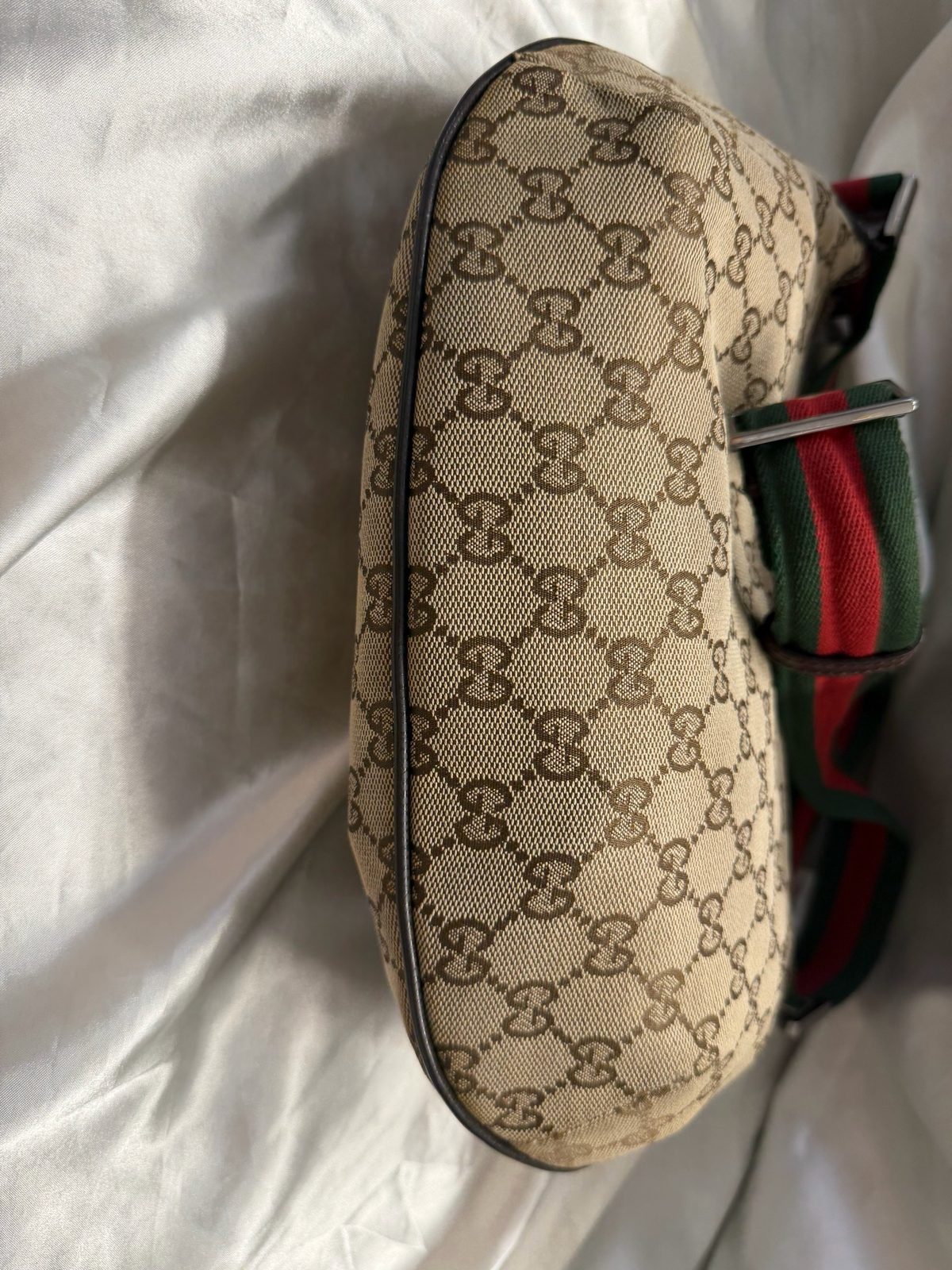 Gucci Monogram Canvas Web Sling Strap Crossbody