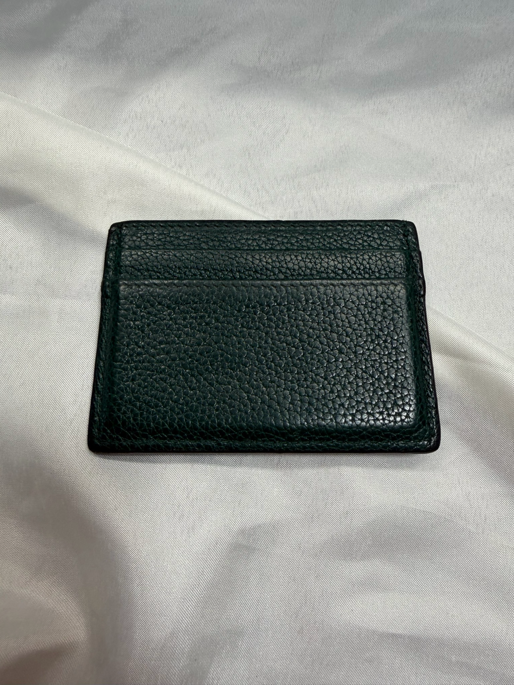 Gucci Zumi Pebbled Leather Card Holder Horsebit in Green