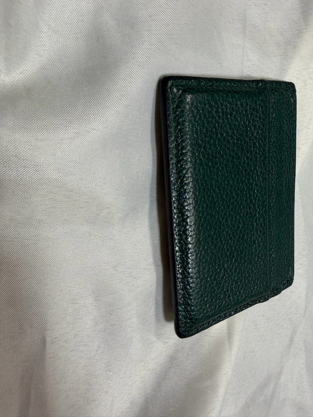 Gucci Zumi Pebbled Leather Card Holder Horsebit in Green
