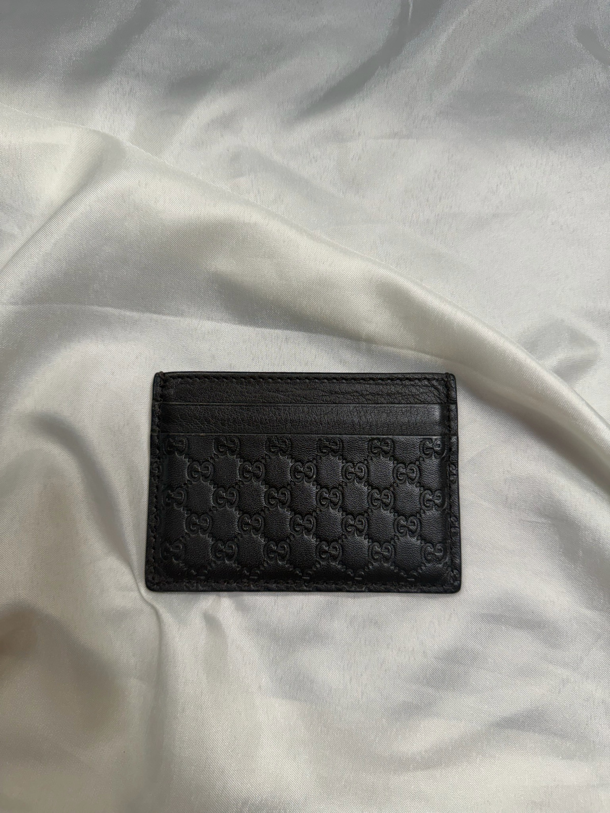 Gucci Monogram Guccissima Card Holder in Dark Brown